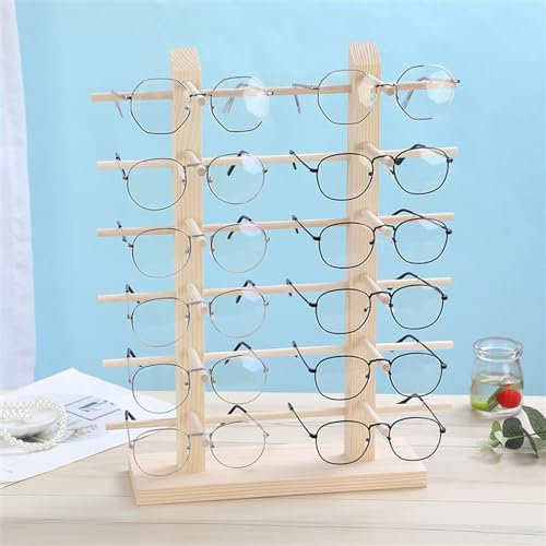 Generisch Brillenständer aus Holz, Präsentationsständer for 8/12 Paar Sonnenbrillenrahmen, Brillenständer for das Zuhause im Geschäft(42.7cm/16.8in)