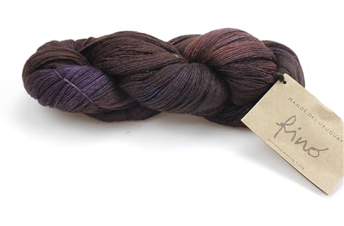 Lotus Yarns Handgefärbtes Uruguay Manos Fino 70% extrafeine Merinowolle, 30% Seide, Handstrickgarn, Häkelgarn (#438)