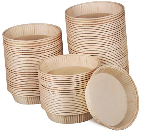 Ciieeo 100 Piezas Moldes Antiadherentes Para Tartas Base Redonda Capacillos Para Hornear De Papel Molde De Papel Para Tarta Pequeños Para Quiche Mousse y Postres Redondos