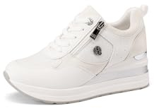 QUEEN HELENA Sneakers Platform Scarpe da Ginnastica Alte Casual Donna X32-22 (X32-23 Bianco, Sistema Taglie Calzature EU, Adulto, Donna, Numero, Media, 39)