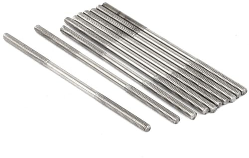 TOP-VIGOR 10Pcs Double End Threaded Stud Screw Bolt, M3x70mm 304 Stainless Steel Rod Bolts Thread Reducer Adapter, Adjustable Push Rod Stud for Furniture Hardware Machinery Maintenance and Fixes