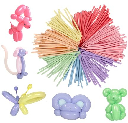 100 pcs Long Balloons for Modelling, Twisting Balloons for Animals Bouquet Making, Long Magic Balloon for Birthday Wedding Party Decorations
