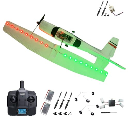 SAYZON F949 RC Flugzeug 3D/6G 3CH Ferngesteuertes Flugzeug mit 720 Motor CESSNA-182 Outdoor Flugzeug Ferngesteuert für Erwachsene und Anfänger (LED 2BSL+Motor)