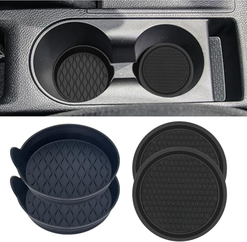 AWOCAN 4PCS Car Cup Holder Coaster Cup Holder Non-Slip Insert Coaster Car Interior Universal Durable Auto Cup Mat (BLACK)
