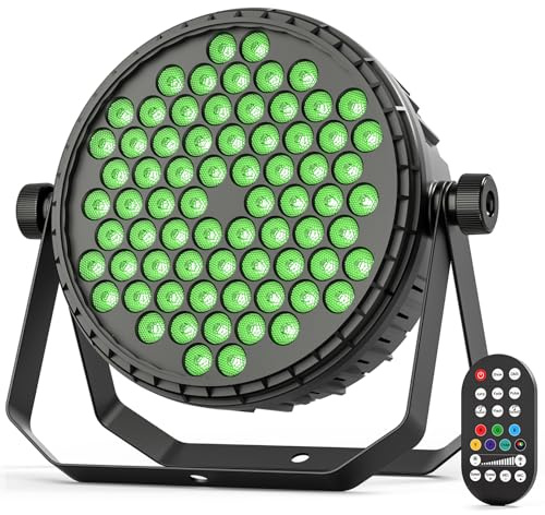 Oloaxolx 120W RVB 72 LED par projecteurs éclairage de scène avec Effet de rotation dynamique DMX512 activé le son lumière disco pour fêtes, mariages, festivals, églises
