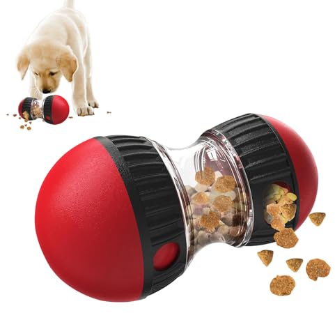 FABUVA Juguetes interactivos de rompecabezas con bola dispensadora de golosinas y alimentador lento para estimulación mental, mantiene a los perros comprometidos, ocupados e inteligentes, juguetes de