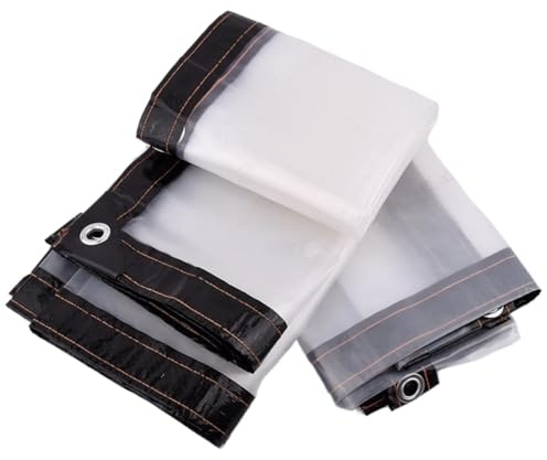 Telone impermeabile in pellicola trasparente di plastica da 0,1 mm for giardino, balcone, serra, piante grasse, tenere al caldo Tendone Da Esterno(White Edge,3x4m)