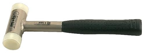 Maillet sans recul à embouts interchangeables Ø 60 mm – manche tube acier – embouts polyamide 65D – tête à billes anti-rebond – usage professionnel