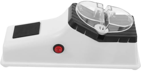 LOPUNER Affilacoltelli Elettrico Multifunzionale in Plastica con Tecnologia Elettrica per Coltelli da Cucina e Forbici, per Uso Domestico e Outdoor con Copertura Protettiva