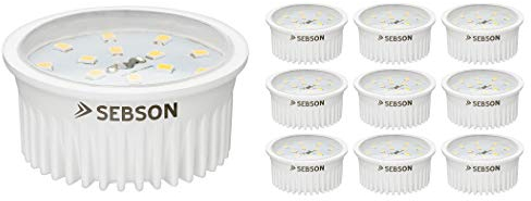 SEBSON® LED Modul 5W ultra flach ø50x26mm für Einbaustrahler, warmweiß 3000K, 400lm, 230V, ersetzt GU10 MR16 Leuchtmittel, 10er Pack
