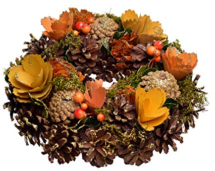 HEITMANN DECO Herbstkranz aus Naturmaterial – Deko-Kranz in Braun/Orange/Gelb/Grün, Ø 25 cm – Tür-, Wand- & Tischdeko