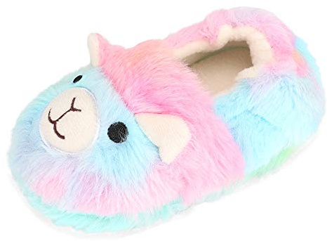 MASOCIO Chausson Enfant Fille Pantoufle Hiver Peluche Chaussure Antiderapant Animaux Alpaga Taille 30 31