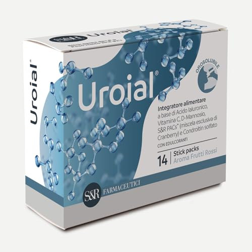 S&R Farmaceutici | UROIAL - Integratore alimentare con acido ialuronico per il Benessere delle Vie Urinarie e Valido Supporto in caso di Cistite, 14 stick packs orosolubili da 1,8 g