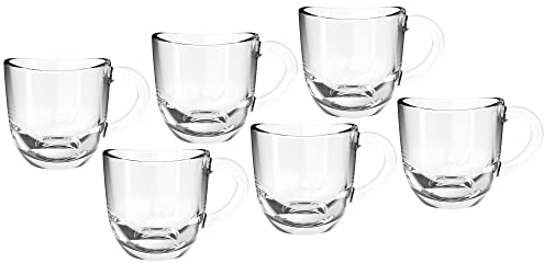 Leonardo Napoli 024201 - Set di 6 tazze da caffè per espresso, lavabili in lavastoviglie, piccole tazze da caffè, adatte al microonde, 80 ml, 6 pezzi