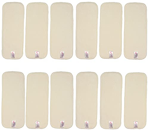 Littles and Bloomz BB12 Wiederverwendbare Windeleinlage, Bambus, 12 Stück