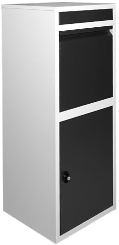 Ondis24 Korona Boîte aux lettres pour colis, paquets, envois de marchandises et lettres avec coffre-fort pour colis (103 cm, gris/noir)