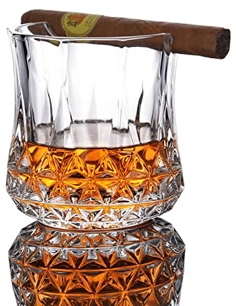 VIVODA Verres à Whisky, Verres en Cristal de 10 oz, Verres à Roche en Cristal, Verres à Whisky for Hommes, Verres à cigares