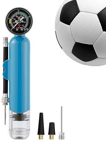 Jildouf Handpumpe mit kleinem Ball, Luftpumpe mit Echtzeit-Druckanzeige, Luftpumpe mit abnehmbarem Schlauch für Fußball, Basketball, Fußball, Volleyball