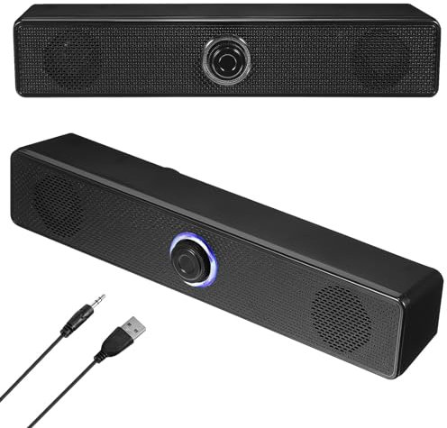 Gatuida Kabelgebundener Lautsprecher Soundbar- Kleine Soundbar für den Fernseher Soundbars für den Fernseher Lautsprecher für Tablet Handy Ultra dünn Trompete Audio Plastik