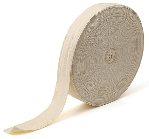 10 M Bänder zum Basteln,20 mm Breites Schrägband Baumwolle Gefalzt Gurtband | Fischgräten Webbing mit Fischgrätenstich Nahtband Baumwollband für DIY Handwerk, Schrägband für Näharbeiten-Cremefarben