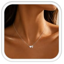LOLIAS Collana Personalizzata Donna Nome Ciondolo Acciaio Inossidabile | Iniziale Collana Lettera Cuore Collana Argento Ciondolo Piccolo Collana Regali Ragazze A-Z