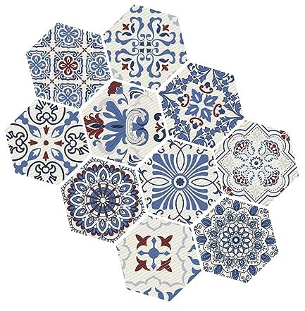 10 Pezzi adesivi per pavimenti in piastrelle decalcomanie da parete adesivi per piastrelle impermeabili pasta per piastrelle esagonali adesivo per pavimento della cucina esagono