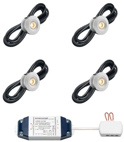 LED Einbaustrahler Sevilla bas | Einbauleuchten - Deckenstrahler - Einbauspots - Downlight - Terrassenüberdachung | 3W - Dimmbar - Flach - 230V - IP44 - Warmweiß | Set mit 4 Stück