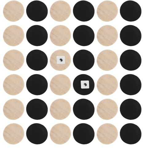 ifundom 30 Pcs Wooden Backgammon Pieces Small Checkers Game Pieces Board Game Accessories Replacement Stones for Backgammon Set Smooth Round Chips for Family Play