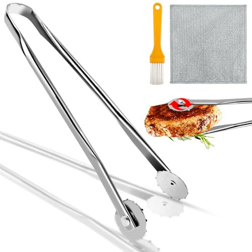 Omsscun 30CM Pinze da Cucina, Pinza Barbecue, Pinze Cucina Acciaio Inox, Pinze Barbecue Lunghe, Pinza Barbecue Acciaio per Cucinare, Barbecue, Grigliare, Buffet, Insalate, Cubetti di Ghiaccio