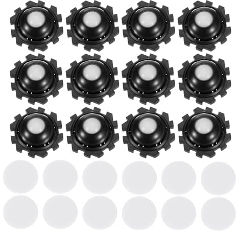 QUARKZMAN 12Pcs Mini Roulettes autocollantes, 1,02 x 0,47 Roulettes Pivotantes à 360° pour Petits Appareils de Rangement Poubelle - Perles en Nylon (Noir)