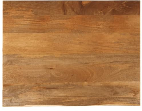 LAPOOH Tischplatte mit Baumkante 90x80x2,5 cm Massivholz Mango, Arbeitsplatte, Holzplatte, Schreibtischplatte, Waschtischplatte, Küchenarbeitsplatte - 370555
