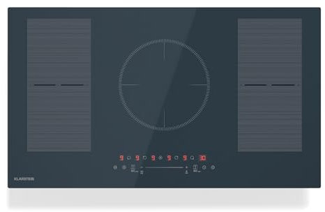 Klarstein Delicatessa 90 Flex Induktionskochfeld – 5-Zonen-Einbaukochfeld, 9.500 W Mit Thermoboost, Flexzone, Sensecontrol, Timer Und Kindersicherung, Glaskeramik Anthrazit, 90-cm-Design