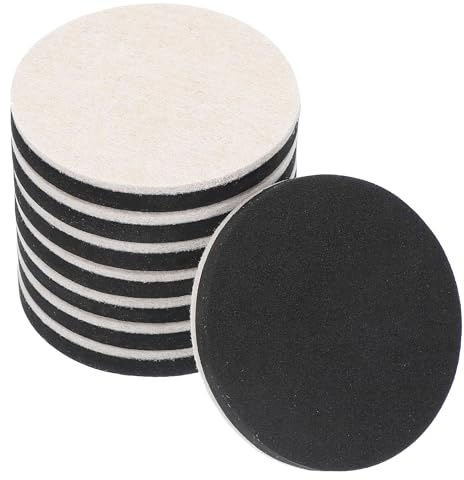 PATIKIL 3.5 Inch Felt Furniture Sliders, 8 Pcs Round Furniture Movers Slider Reusable Moving Pads Floor Protectors for Cabinet Table Carpet Sofa Couch, Beige