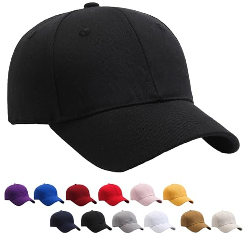 YOUYIKE Baseballkappe für Herren und Damen, Baumwolle Kappe Cap, Baseball Cap Unisex, Verstellbar, Einfarbig, Einheitsgröße, Sonnenmütze