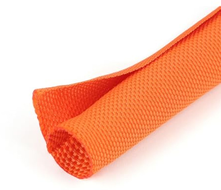 HOLED 1/2 inch Split Braided Cable Management Sleeve for USB Cable Power Cord Audio Video Cable, Wire Loom Cord Protector from Cat Dog Chewing (Orange, 10FT)