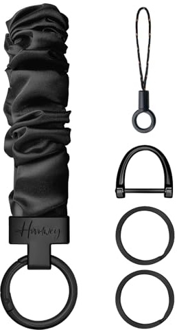 Hovmwey Stretchy Scrunchie Keychain Wristlet, Cute Key Chain Wrist Lanyard Strap for Women Men Car Keys ID Badges Wallet