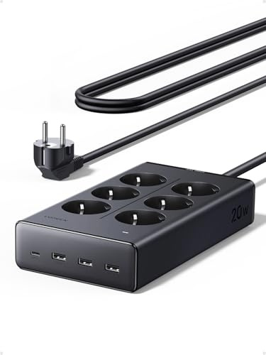 UGREEN 10 en 1 Multiprise Parafoudre et Surtension 3680W 6 Prise AC 4 USB Bloc Electrique USB C 20W avec Interrupteur Compatible avec iPhone 17 16 15 14 13 Galaxy S25 S24 iPad MacBook Rallonge 1.3M