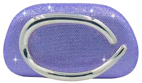 Boutique De FGG Pochette da donna con strass, borsa da sera formale con cristalli scintillanti, pochette da matrimonio, mini, Lilla, Mini