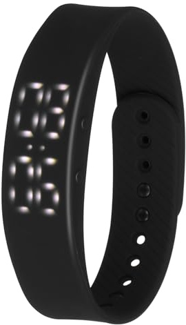 Veemoon Fitness Smartwatch mit Silikonarmband und Schrittzähler Funktion Verstellbares Armband für Sport und Alltag Schwarze Smartwatch