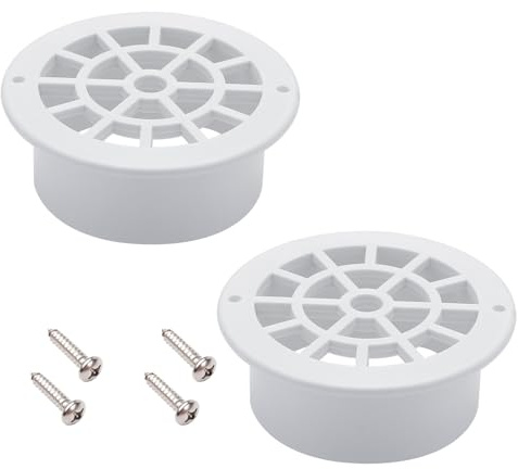VYH 2-3/4 rain Gutter Drain Outlet with Filter Screen, Suitable for 3x4 or 3 Round Downspouts and 6 K-Type Aluminum rain gutters (White, 2 Pack)