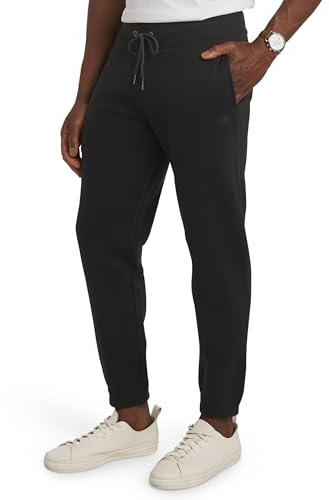 Chaps Men's Everyday Regular Fit Comfortable Fleece Lined Jogger Sweatpants, American Black, Large