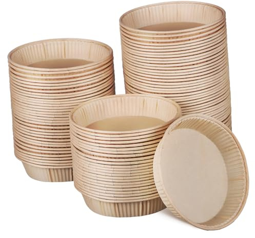 TINEASUR Mini Teglie Per Crostate Rotonde 4 Pollici in Carta Antiaderente, Pirottini Per Forno Sicuri Per Dolci e Quiche, Per Uso Domestico e Professionale Confezione Da 100 Pezzi