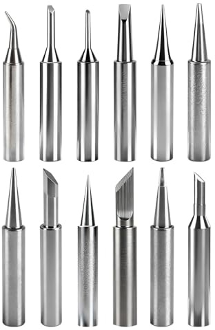 12 pezzi di ricambio per saldatore 900 m, punte di ricambio per stazione di saldatura, compatibili con modelli 936 937 938 907 969 8586 852D, ideali per riparazione elettronica e stagno per saldare