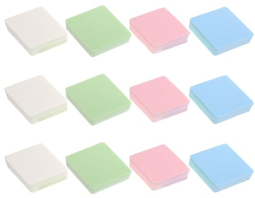 Gogogmee Lot De 12 Houppettes De Maquillage Rhombiques Multifonctions 4 Cm, Poudre Visage Portable, Accessoires De Beauté Pour Utilisation Sèche Et Humide