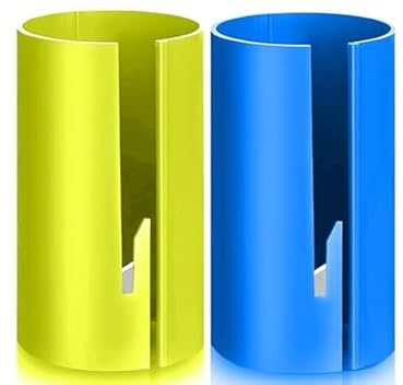Wrapping Paper Cutter - Gift Wrap Cutter for Christmas,Simple, Fast and Safe Kraft Paper Roll Slitter Cutters,Roll Papers Holder Dispenser Cutting Tools (Yellow+Blue)