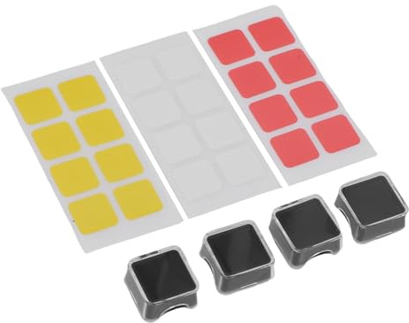 Plyisty 4pcs Double-Layer Keycaps with Transparent Cover, DIY Removable Stickers, Customizable Style, for Crossed Type Mechanical Keyboard Switches (Black)
