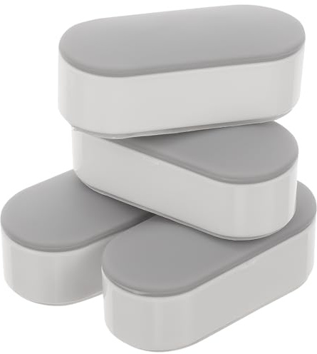 Zerodeko Lot de 4 Butoirs de Siège de Toilette Universels, Joints Adhésifs Anti-vibrations en Plastique Robuste, Rehausseurs de 1,6 Cm pour Abattant Wc, Accessoires pour Bidet et