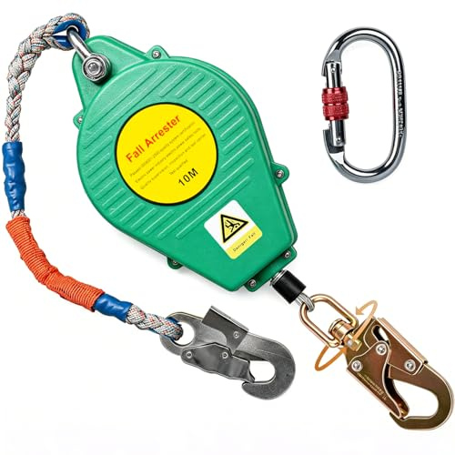 YAOYAOO Dispositif Antichute à Rappel Automatique 10m pour Toiture (Vert)