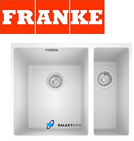 Franke Kitchen Sink Made of Tectonite with Single and a Half Bowl Sirius SID 160-white 125.0331.036, White Polar, 560 x 440 Month