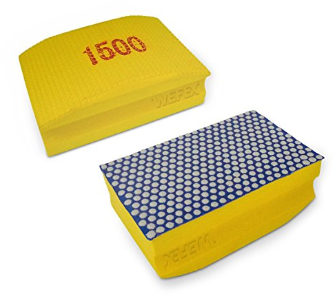 WEFEX Diamant-Handschleifpad Körnung 1500 für Granit, Natursteine, Kunststeine, Marmor, Glas, Keramik